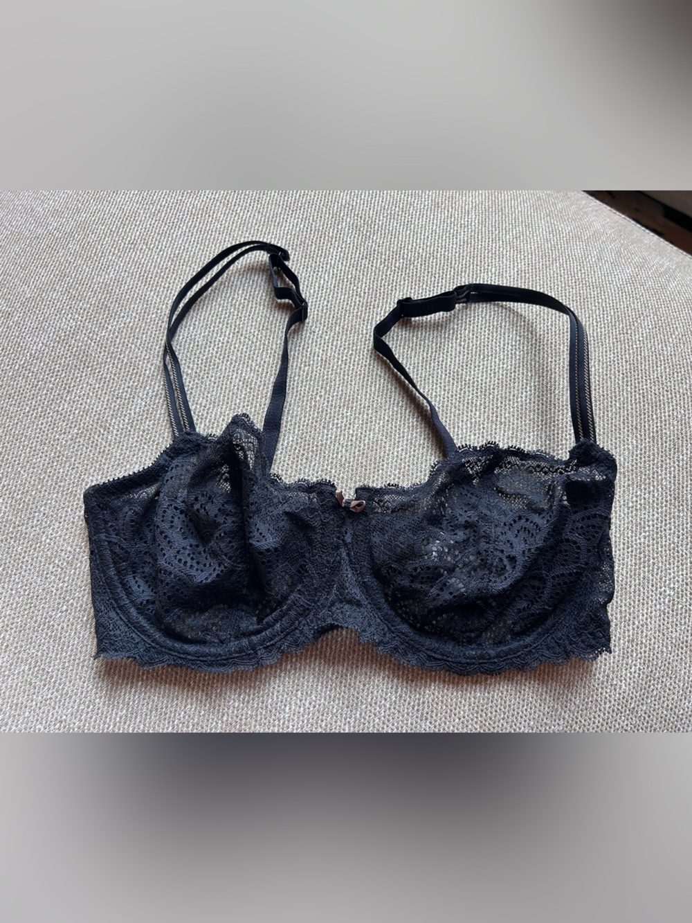 Chantelle France Lace Balconette Bra Black 32DD